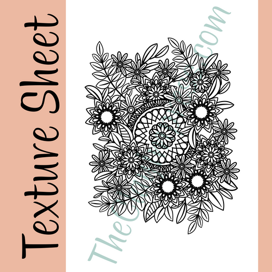 Flower Mandala design on texture sheet for polymer clay