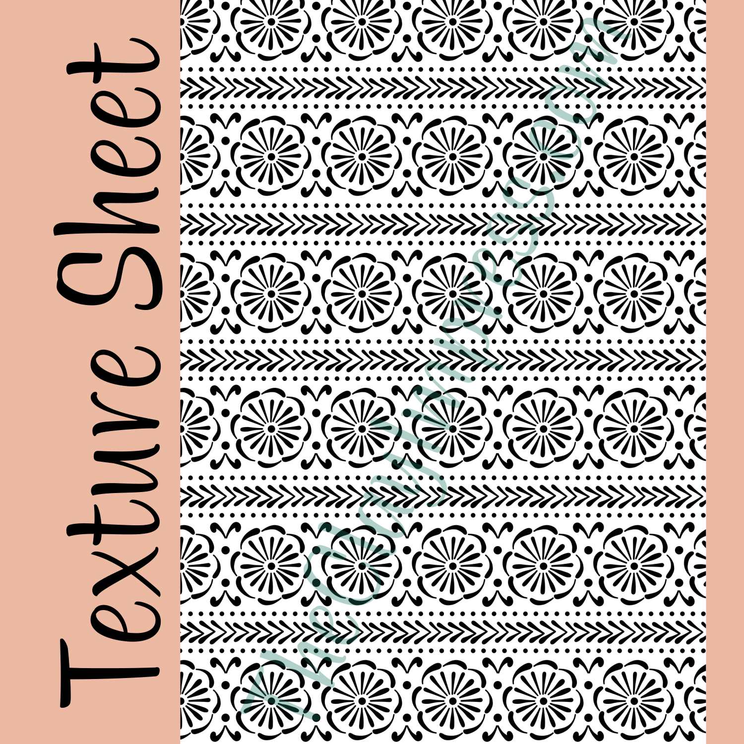 Folk Art Flowers Texture Sheet