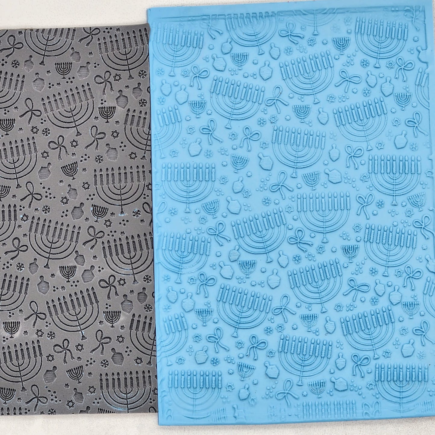 Jewish Everything Hanukkah Texture Rubber Mat on Polymer Clay Crafts