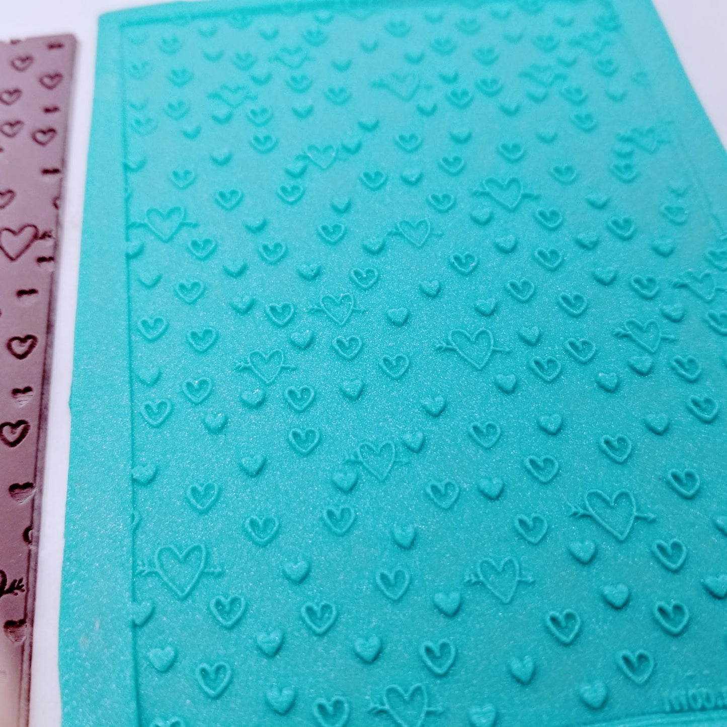 close up shot of hearts and arrows to show texture details