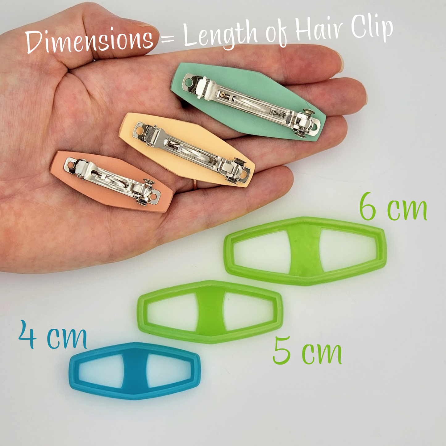 Hexagon Shape Polymer Clay Barrette Cutters
