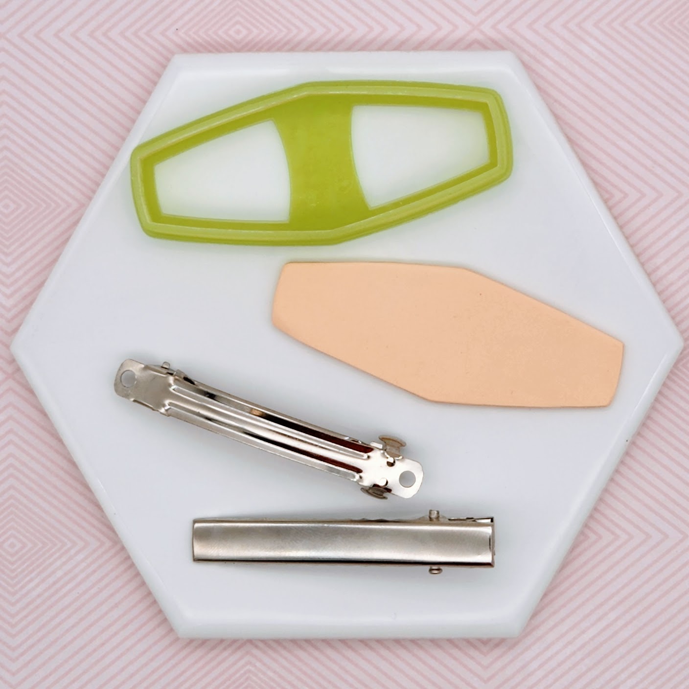 Hexagon Shape Polymer Clay Barrette Cutters