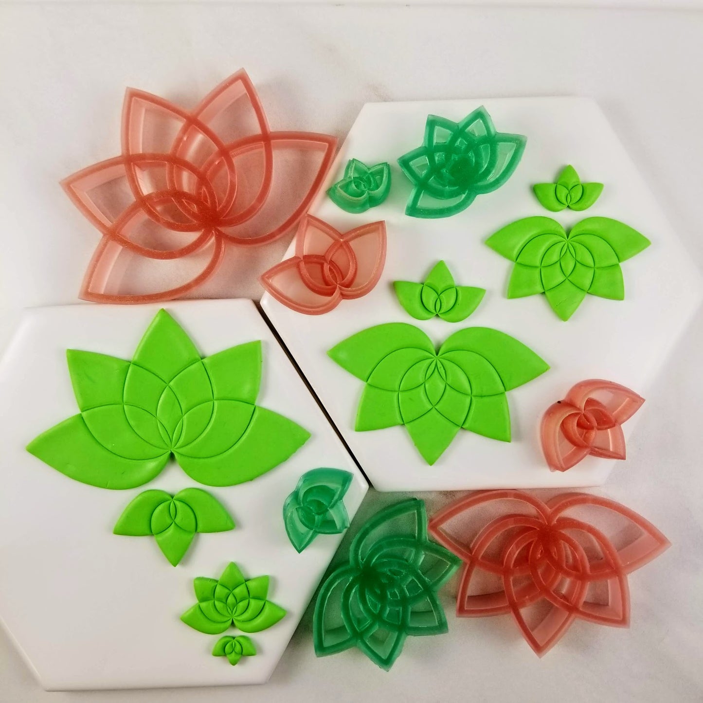 lotus shape polymer clay stud and dangle cutter for earring and jewelry making