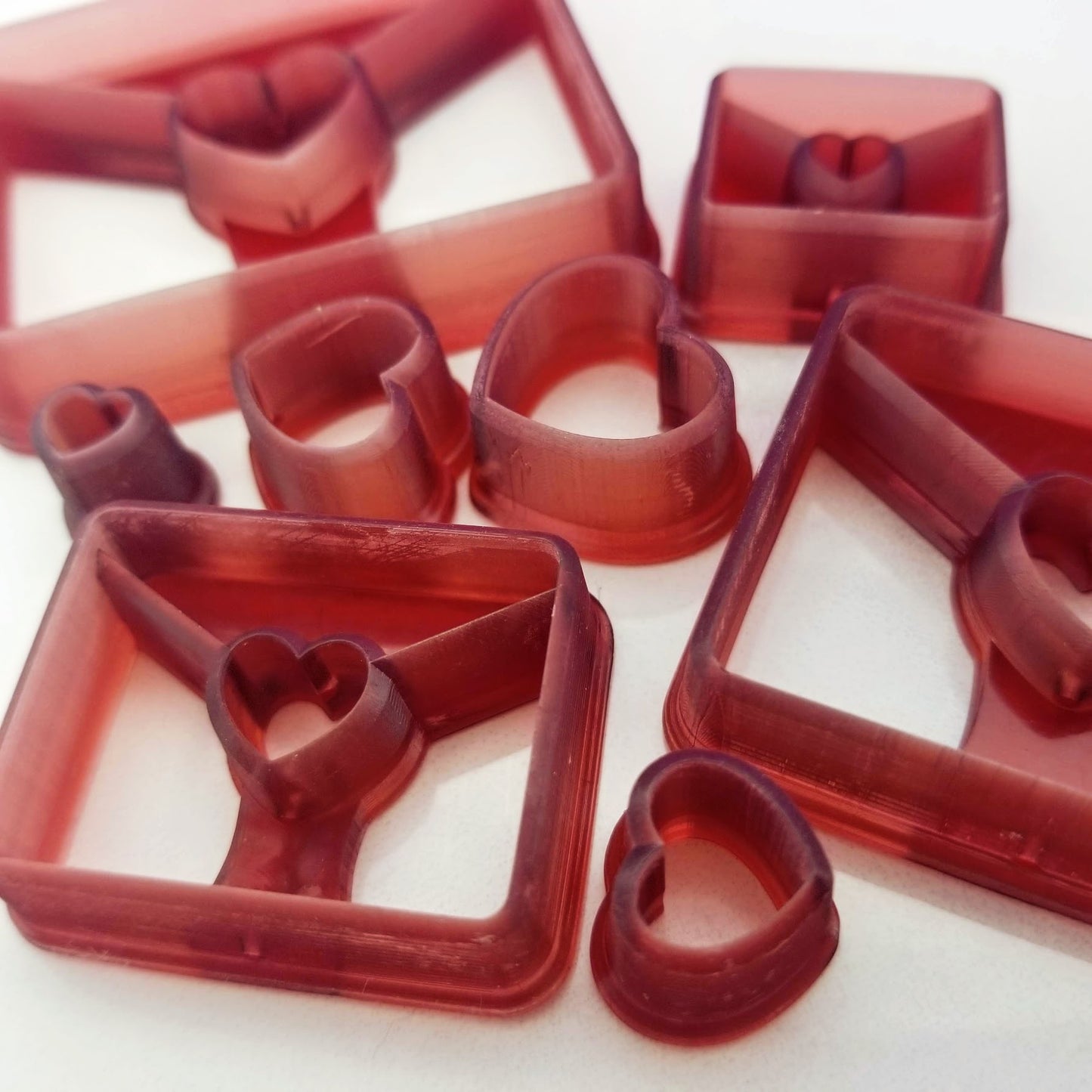 3d printed sharp edge love letter envelope shape clay cutter. Polymer clay tools and supplies for earring and jewelry making