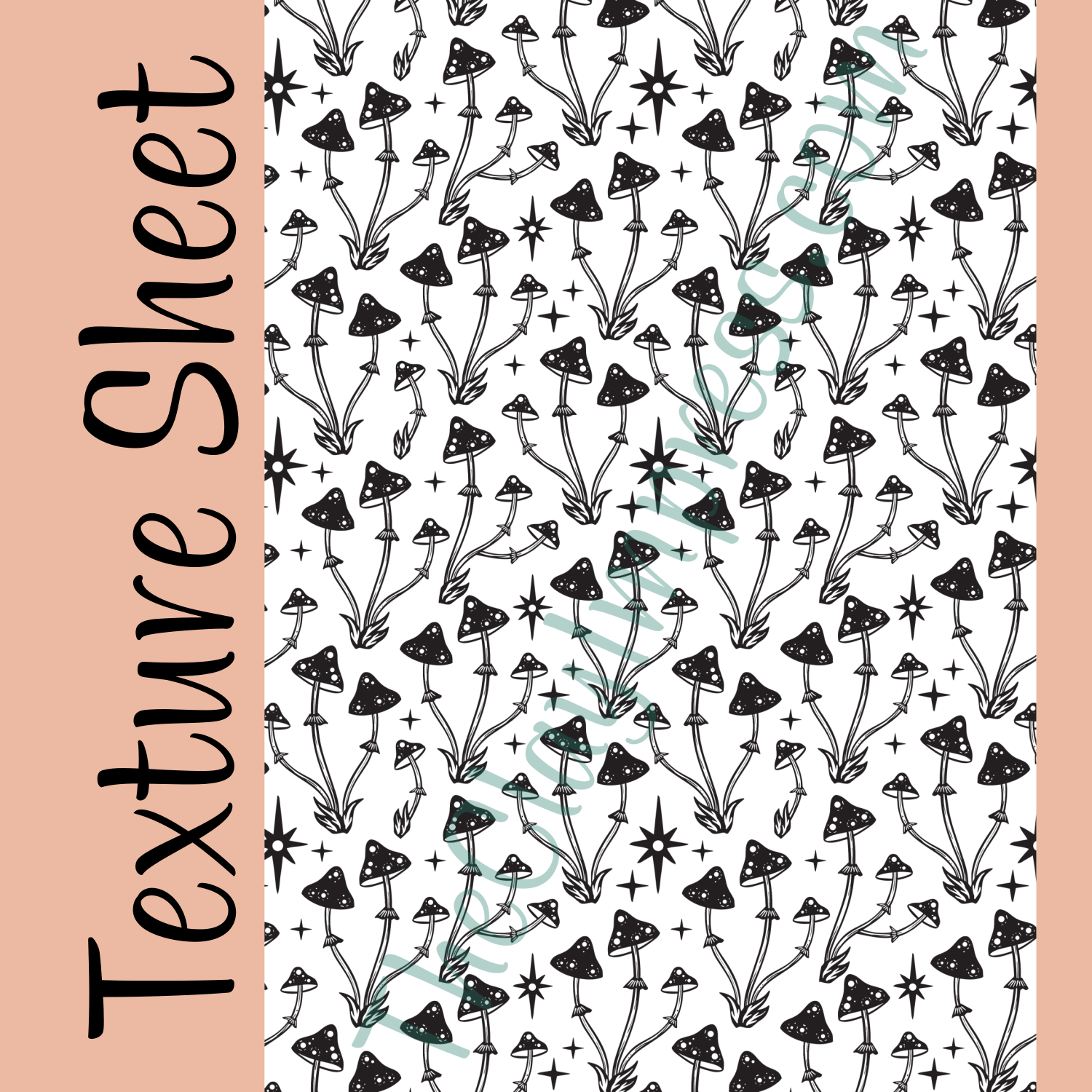 Fall Magick Mushrooms Texture Sheet Design Pattern