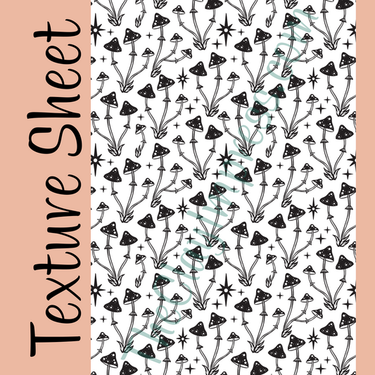 Fall Magick Mushrooms Texture Sheet Design Pattern