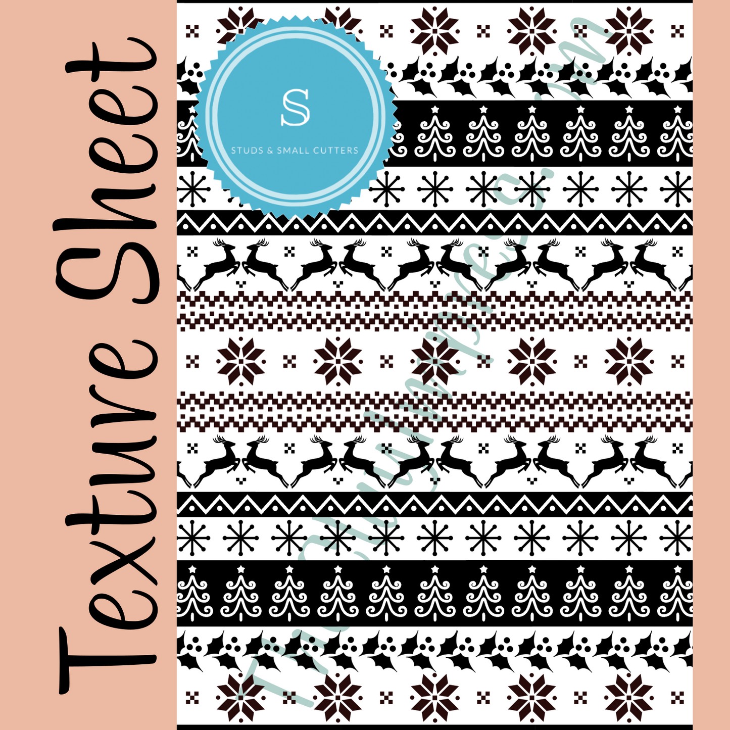 Christmas Knits Pattern Design Polymer Clay Texture Sheet