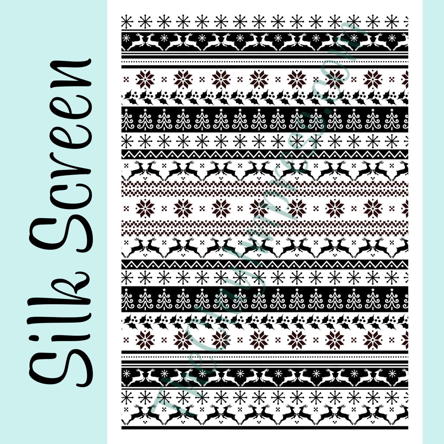 Winter Christmas Knits Design Pattern Silkscreen Stencil
