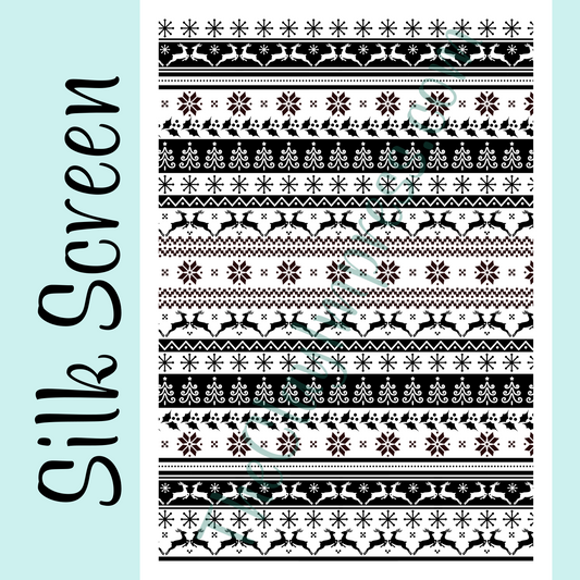 Winter Christmas Knits Design Pattern Silkscreen Stencil