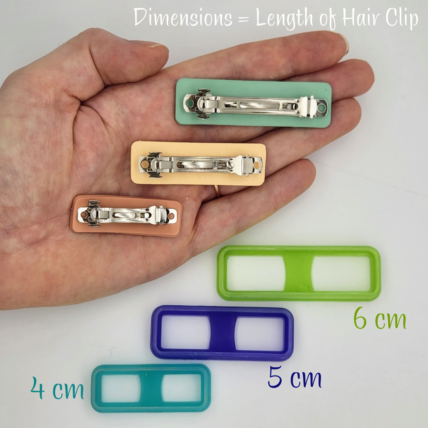 Rectangle Shape Polymer Clay Hair Clip Cutters for Barrettes