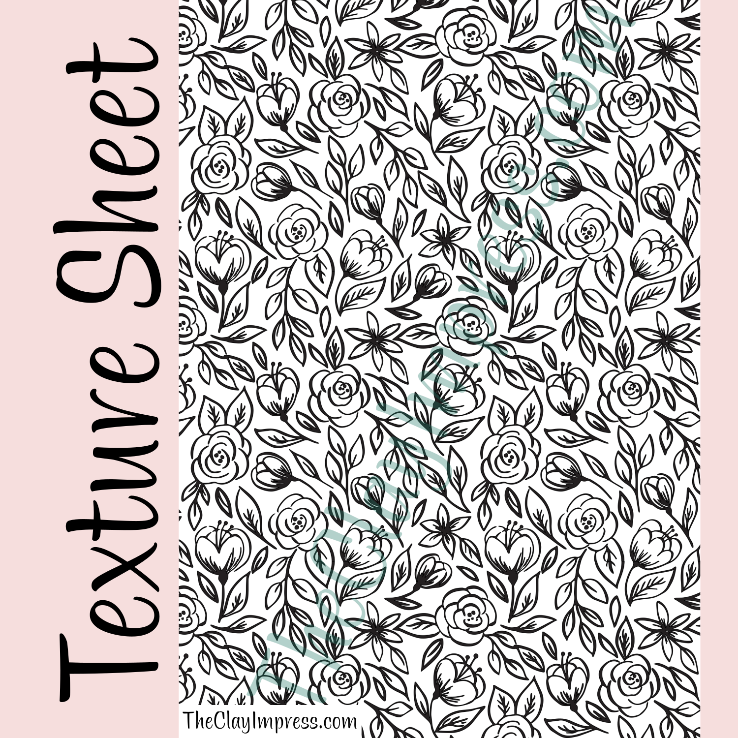 Texture Sheet Floral Fantasia Modern Flowers for Polymer Clay and Mixed  Media Stamping