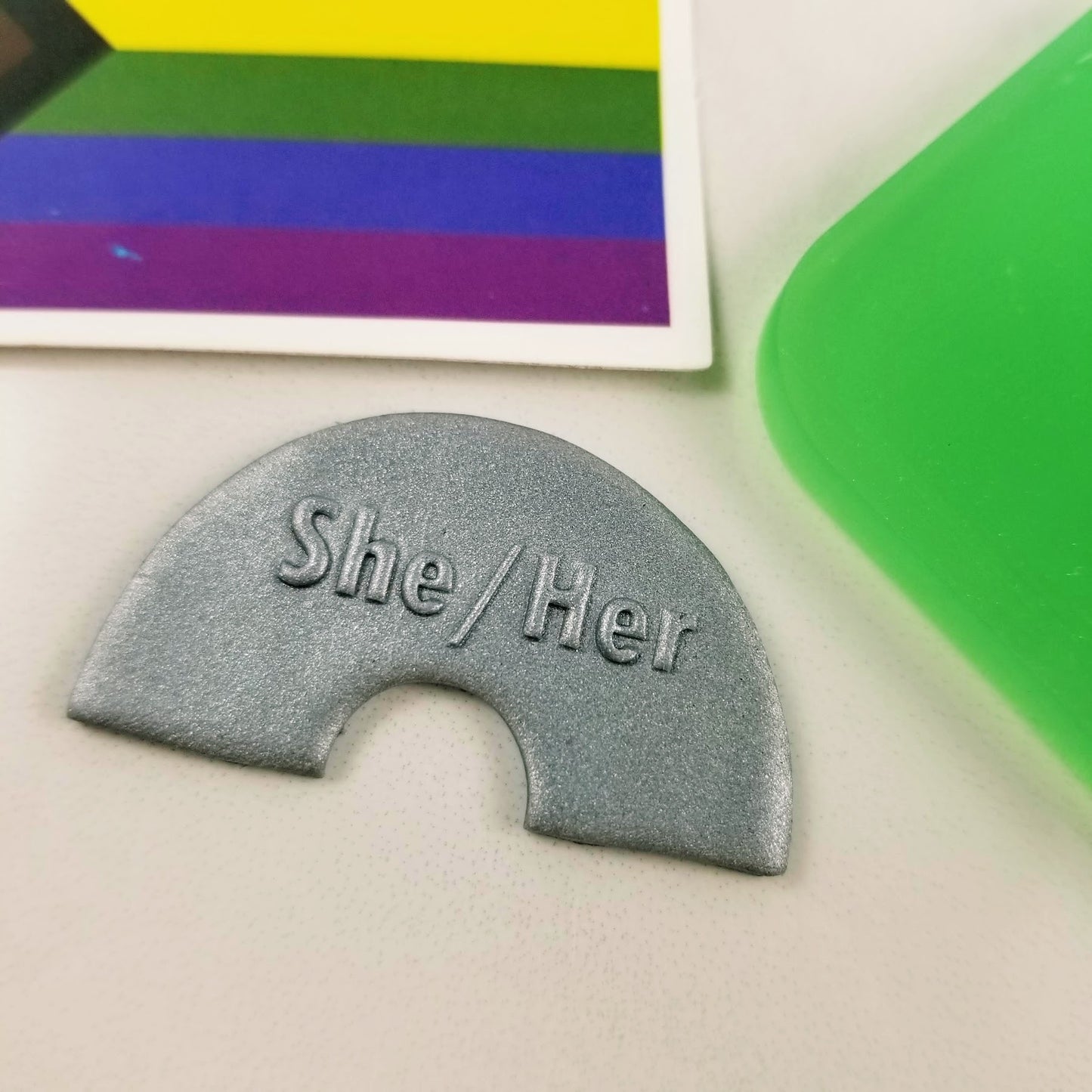 Pronouns Embossing and Debossing Tile