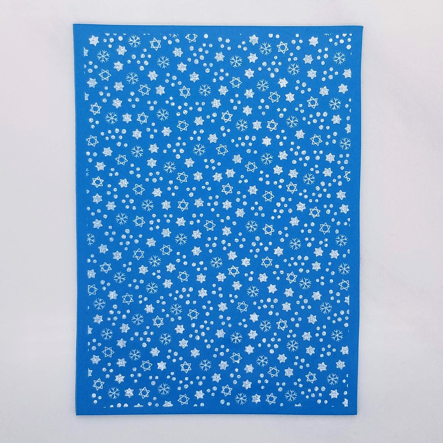 Hanukkah Star of David Acrylic Painting Silkscreen Stencil on Polymer Clay