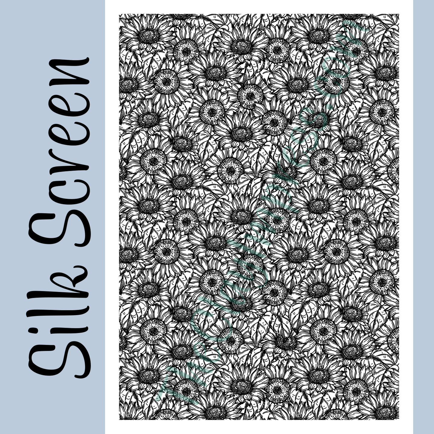 floral sunflowers silk screen for clay painting