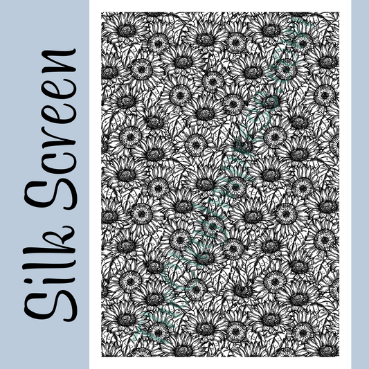 floral sunflowers silk screen for clay painting