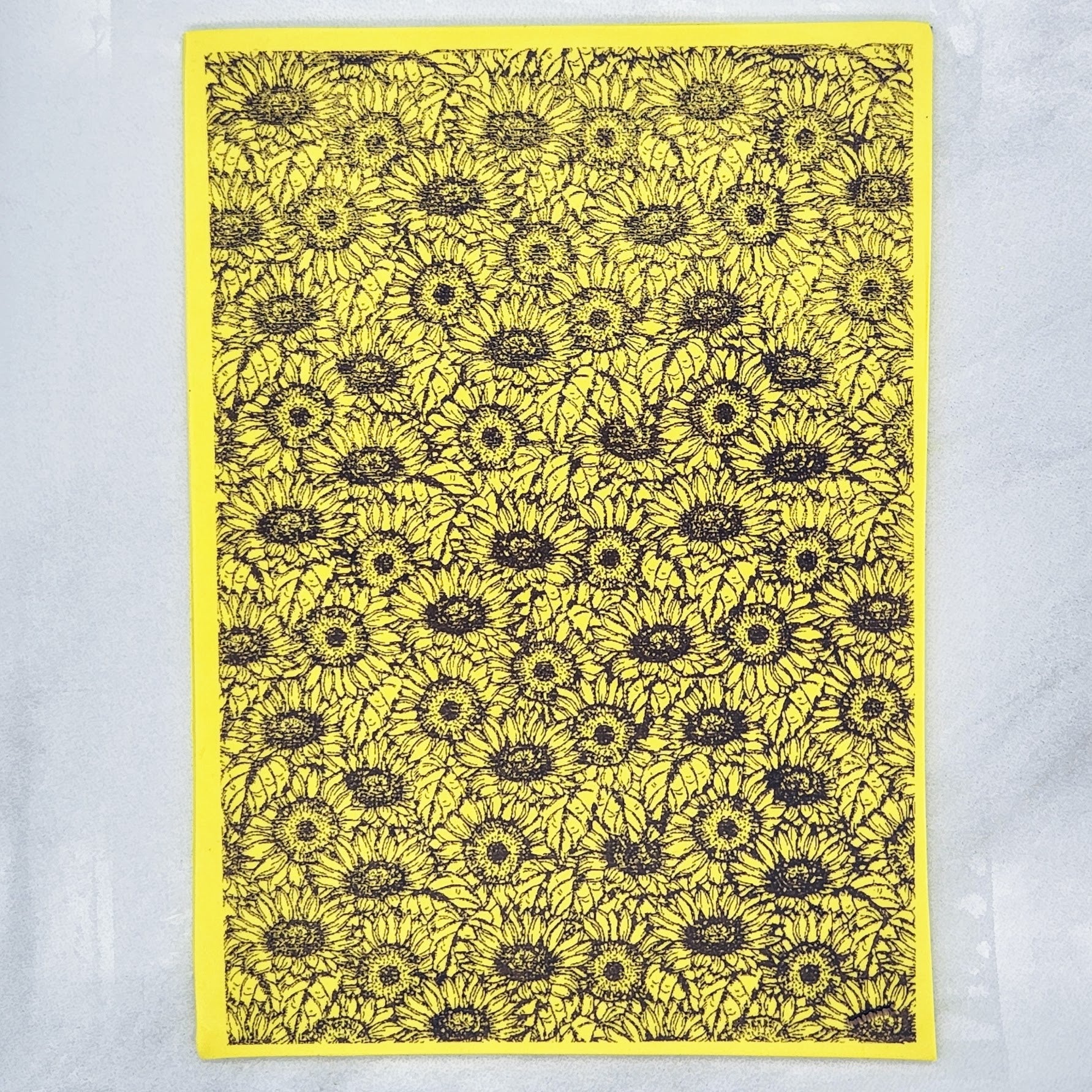 sunny sunflowers on polymer clay sample finish product for reference