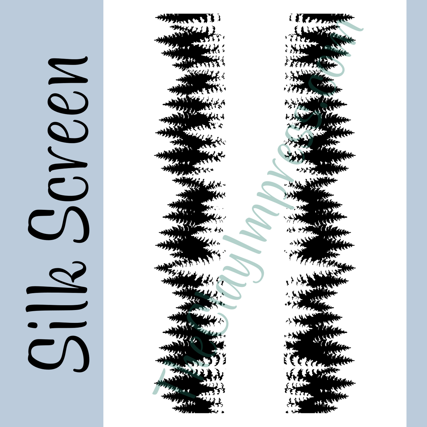 Forrest Tree Design Pattern Silkscreen Stencil for Polymer Clay