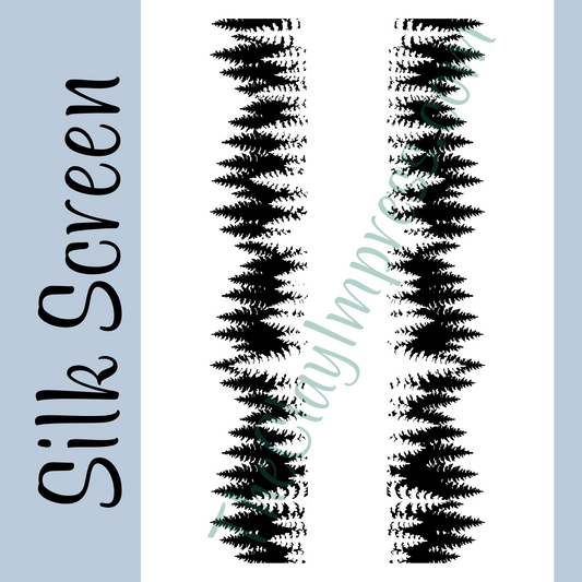 Forrest Tree Design Pattern Silkscreen Stencil for Polymer Clay