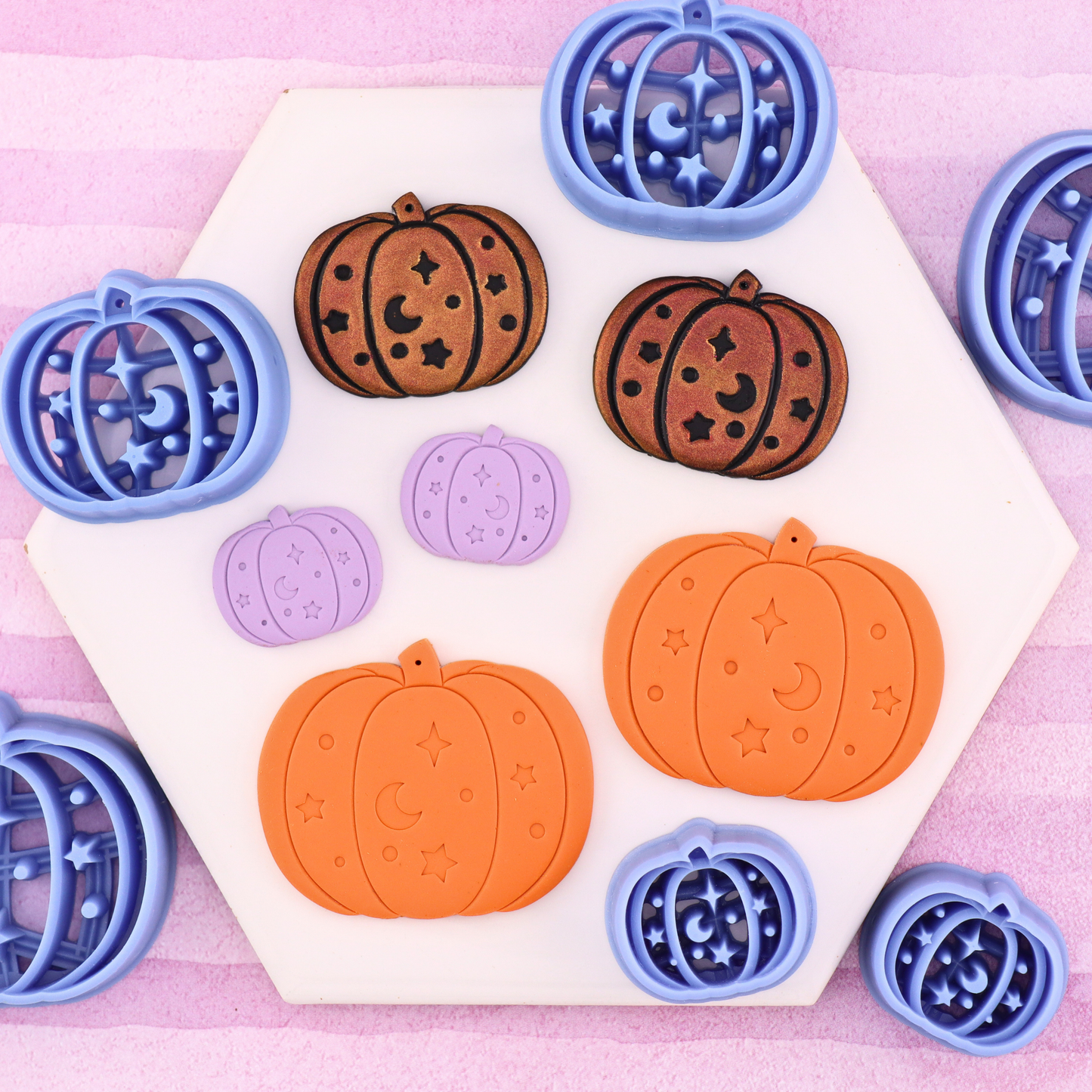 Celestial Pumpkin Mirrored Polymer Clay Cutter Set