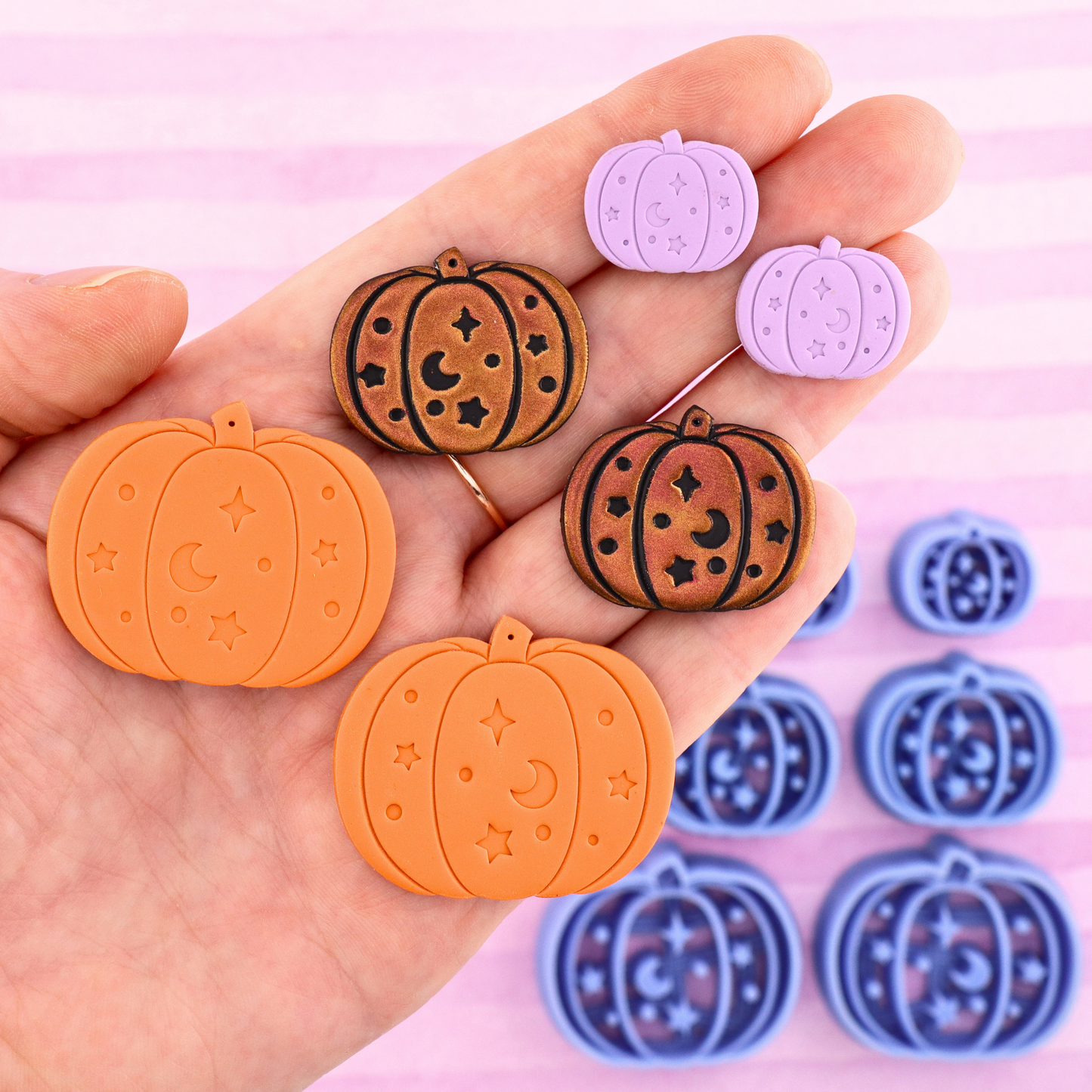 Celestial Pumpkin Mirrored Polymer Clay Cutter Set