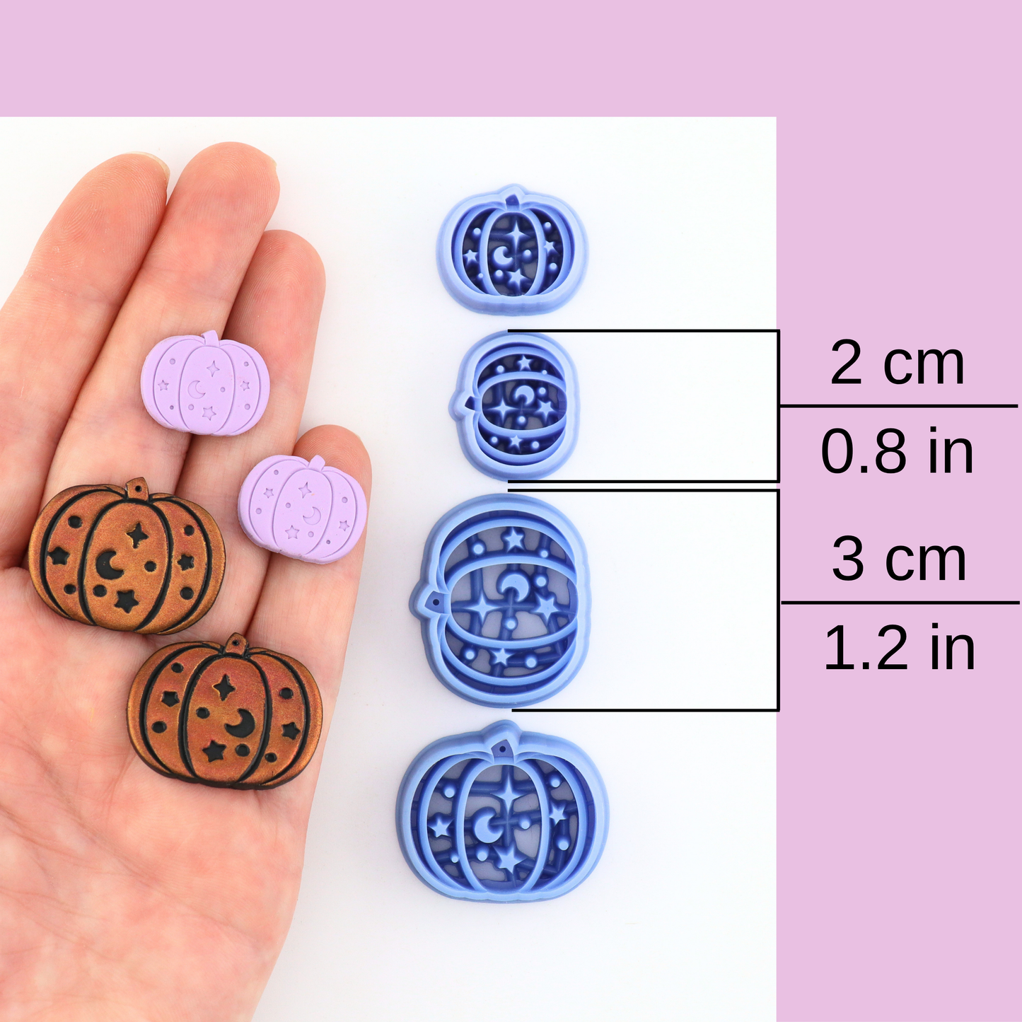 Celestial Pumpkin Mirrored Polymer Clay Cutter Set