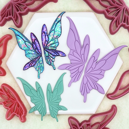 Fairy Wings Polymer Clay Cutters - Mirrored Pair