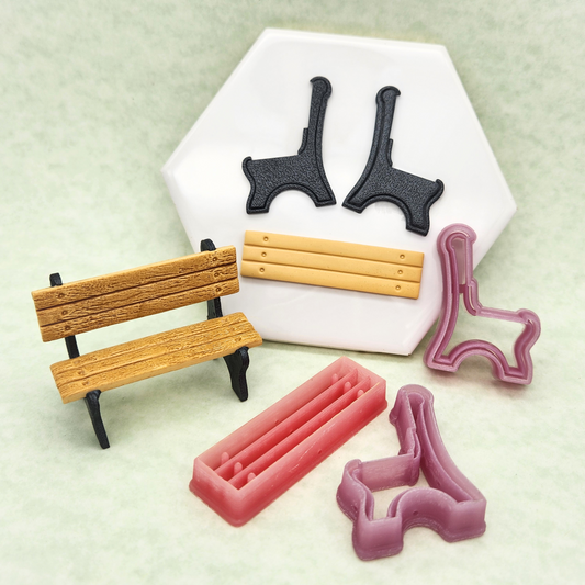 3D Garden Bench Polymer Clay Cutter Set