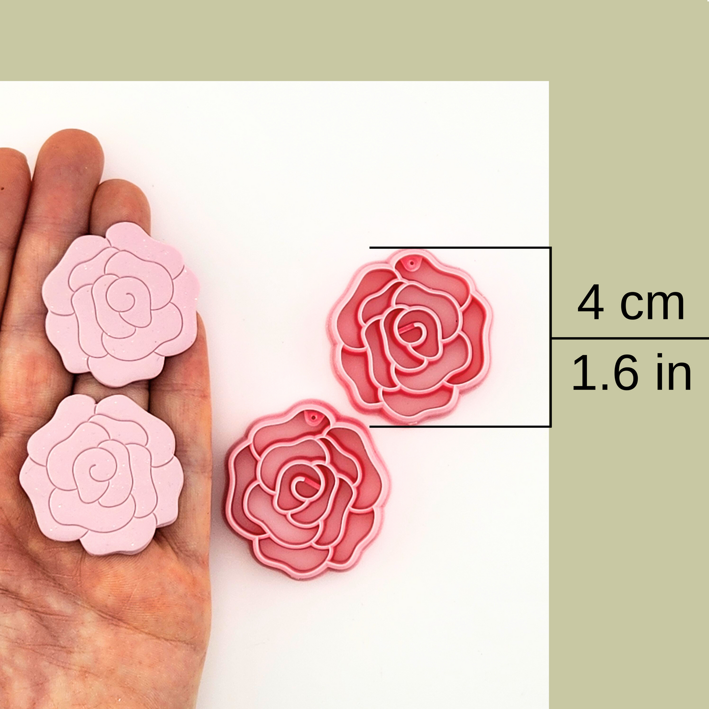 Rose Mirrored Polymer Clay Cutter Set