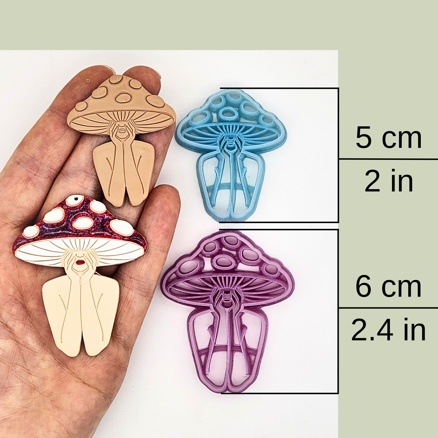 Mushroom Girl Polymer Clay Cutter