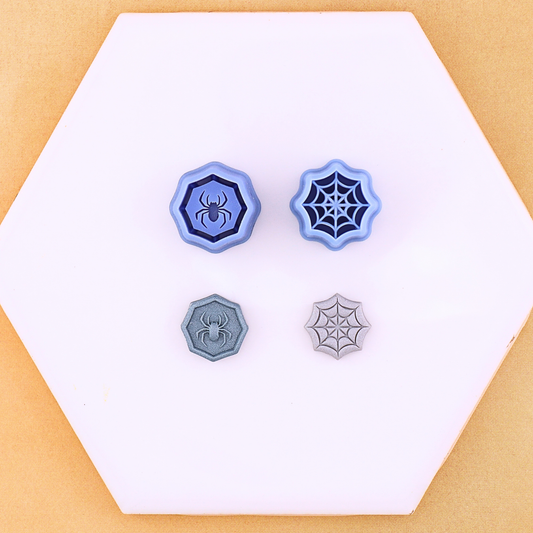 Pair of Spider Polymer Clay Stud Cutters