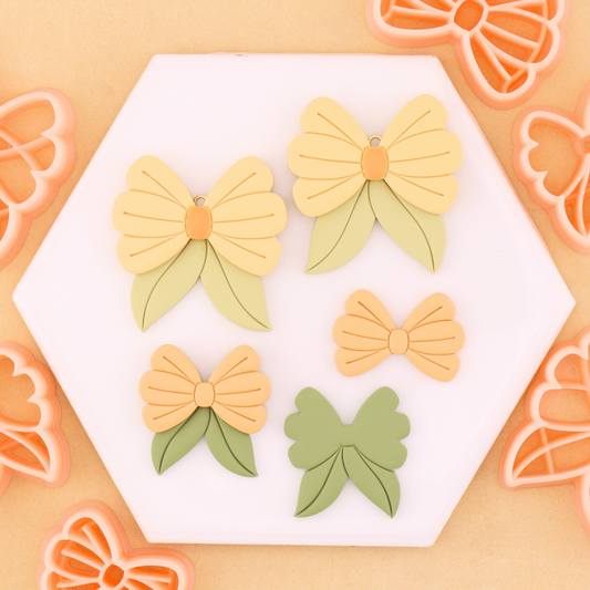 Daisy Bow Mirrored Polymer Clay Cutter Set