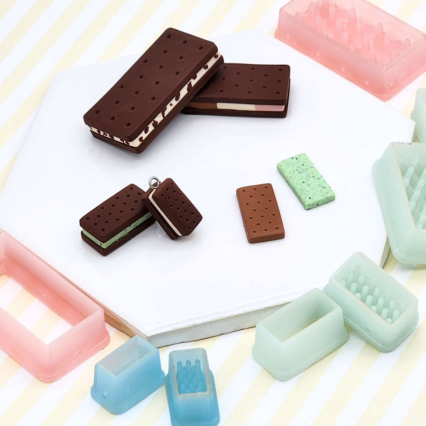 3D Ice Cream Sandwich Polymer Clay Cutter Set