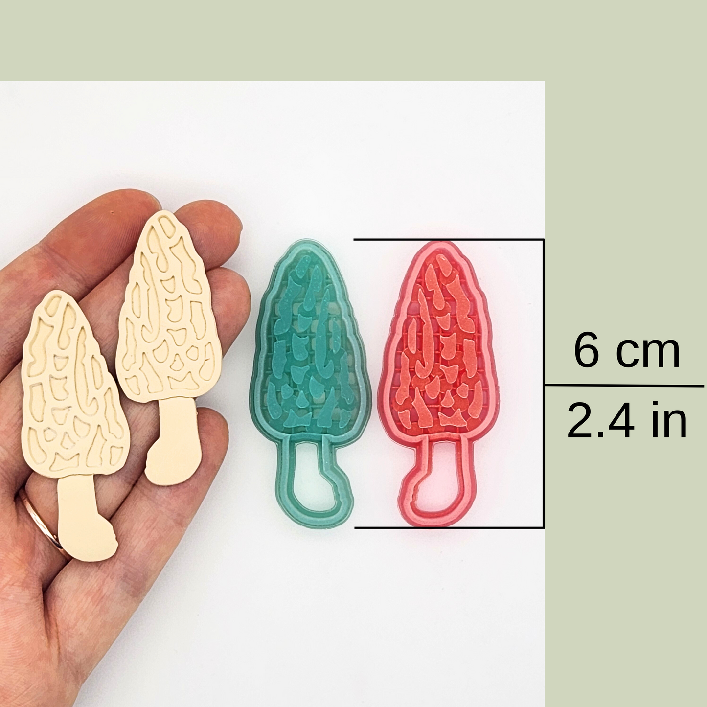 Morel Mushroom Polymer Clay Cutters - Mirrored Pair
