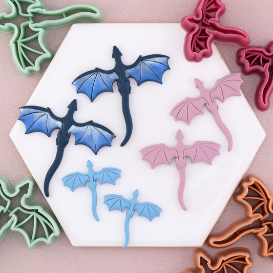 Soaring Dragon Mirrored Polymer Clay Cutter Set