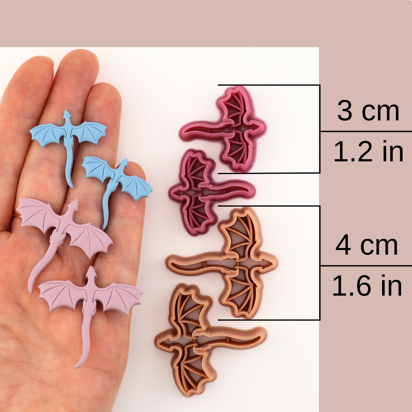 Soaring Dragon Mirrored Polymer Clay Cutter Set