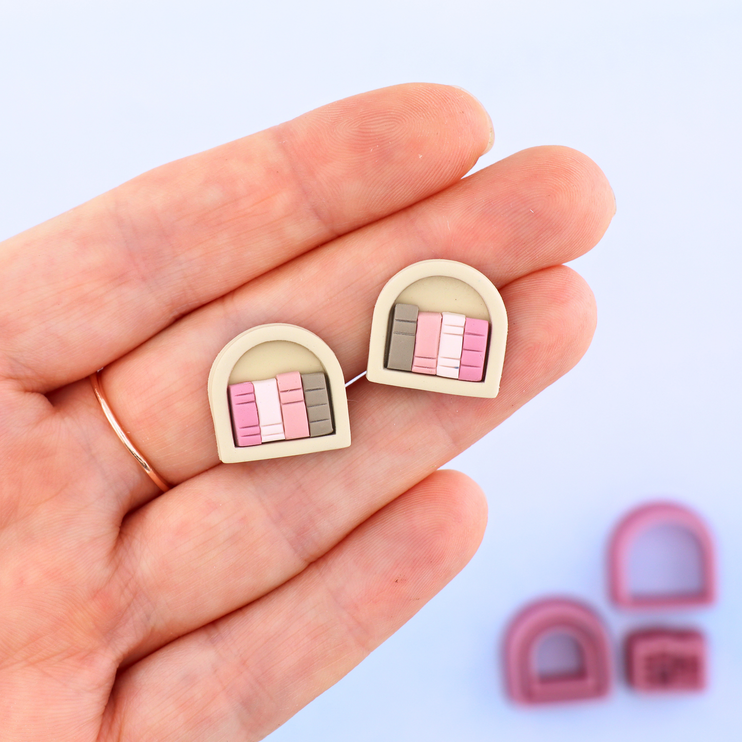 Bookshelf Studs Polymer Clay Cutter Set