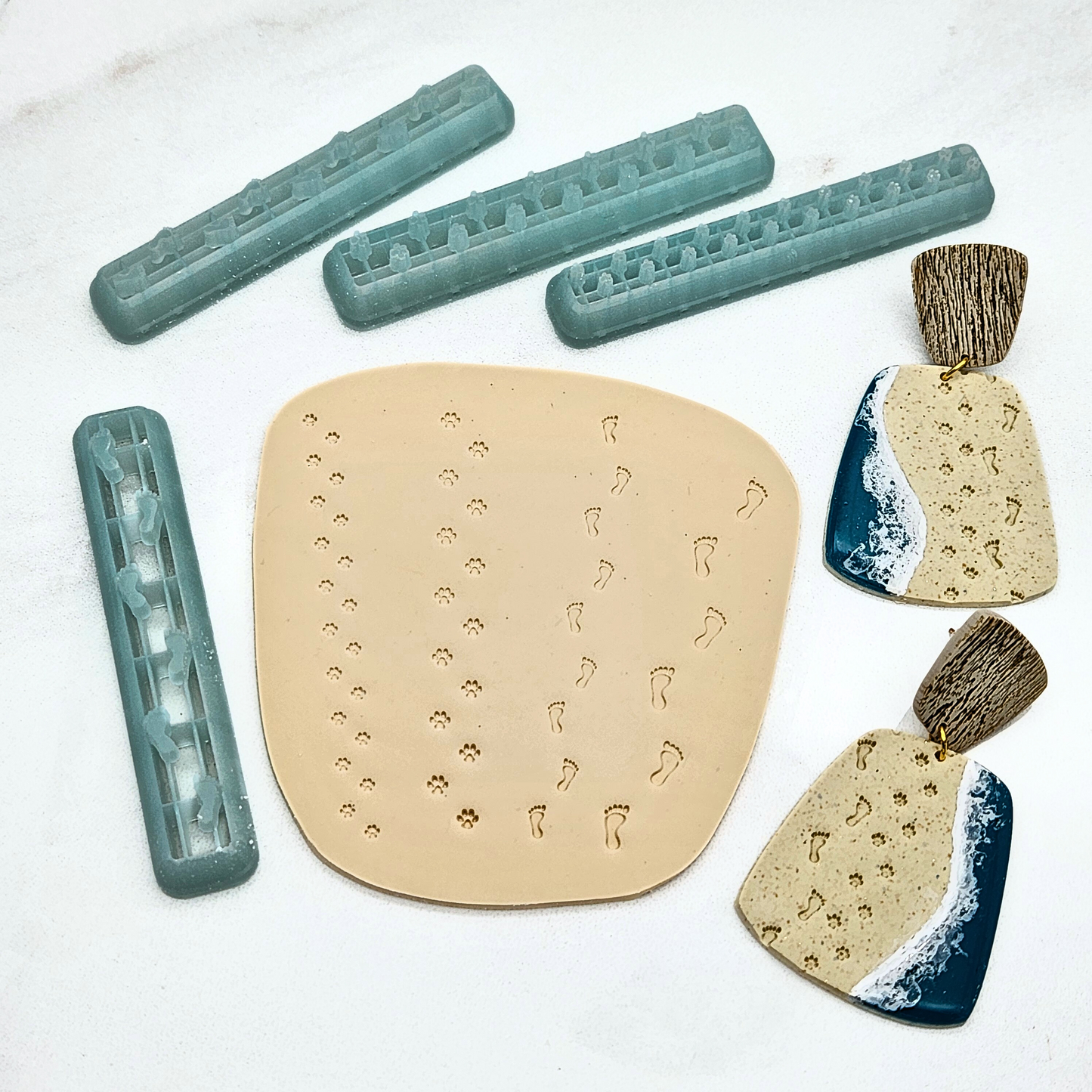 Footprints Polymer Clay Stamps