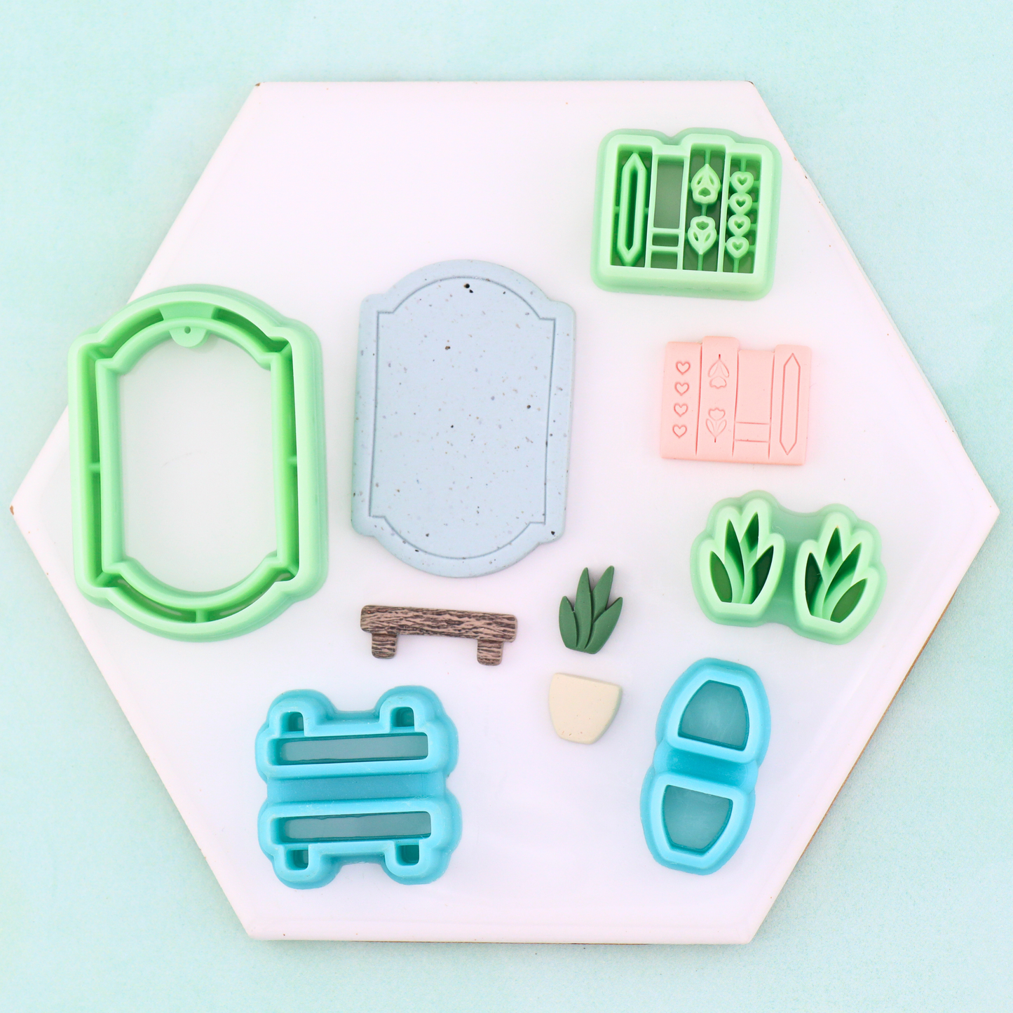 Framed Bookshelf Polymer Clay Cutter Set