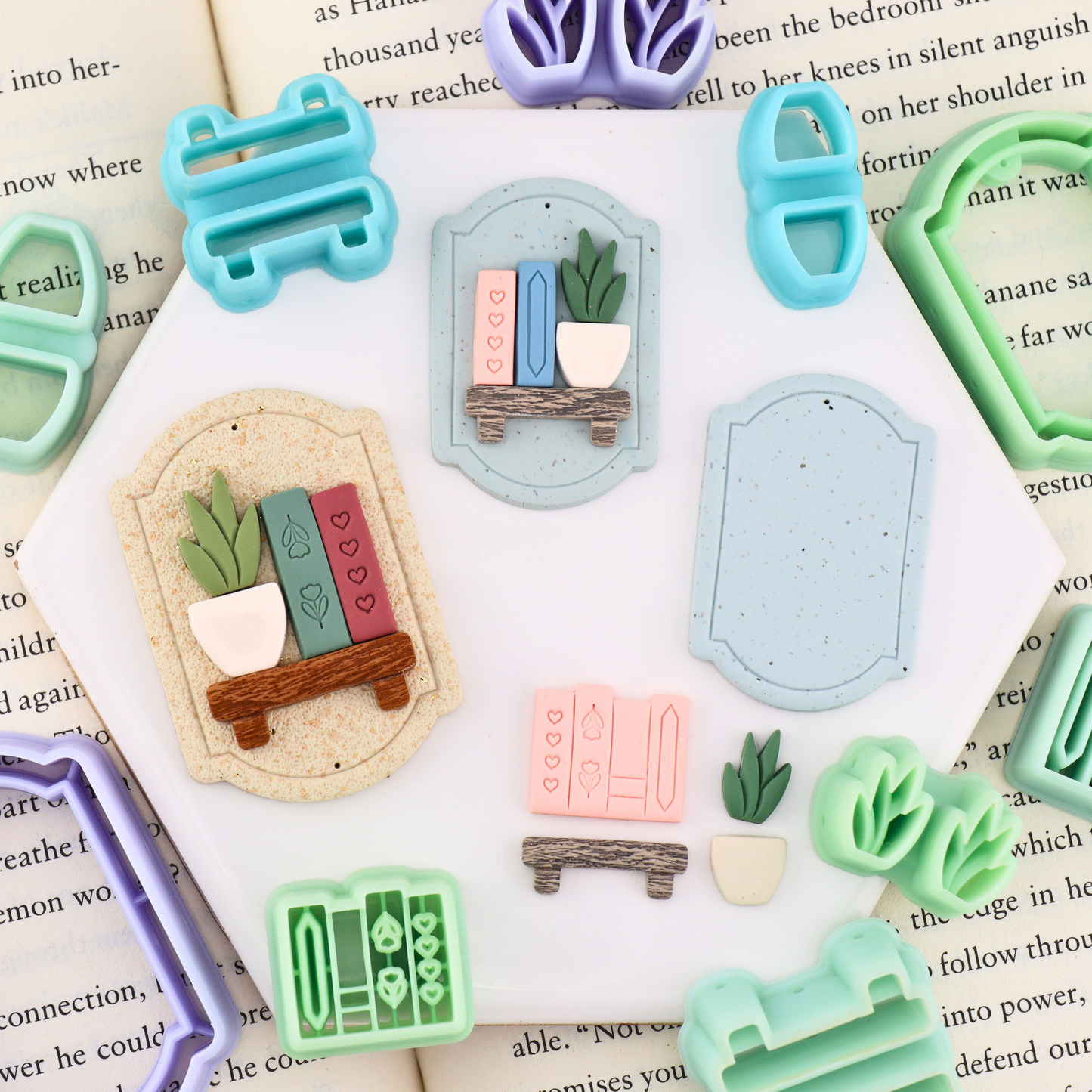 Framed Bookshelf Polymer Clay Cutter Set