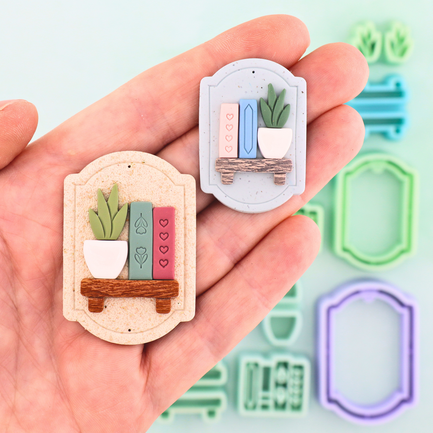 Framed Bookshelf Polymer Clay Cutter Set