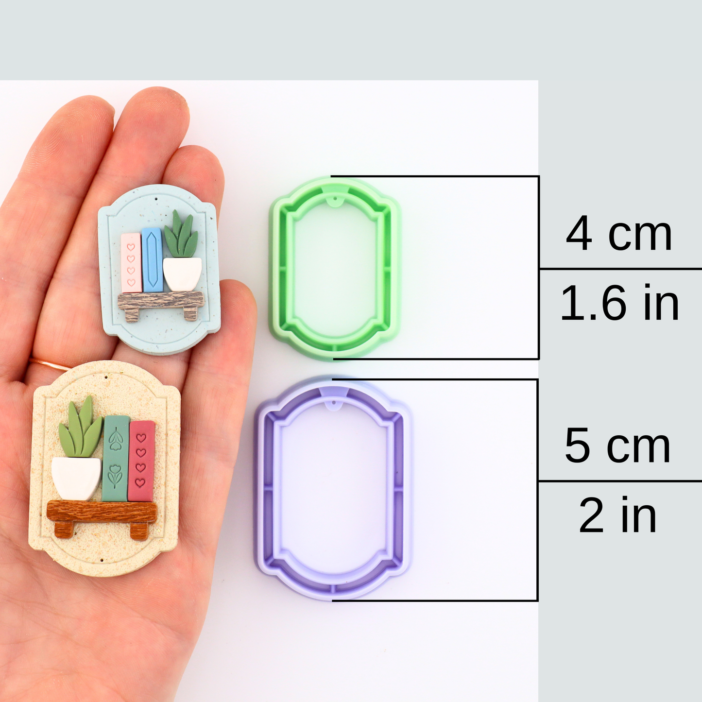 Framed Bookshelf Polymer Clay Cutter Set