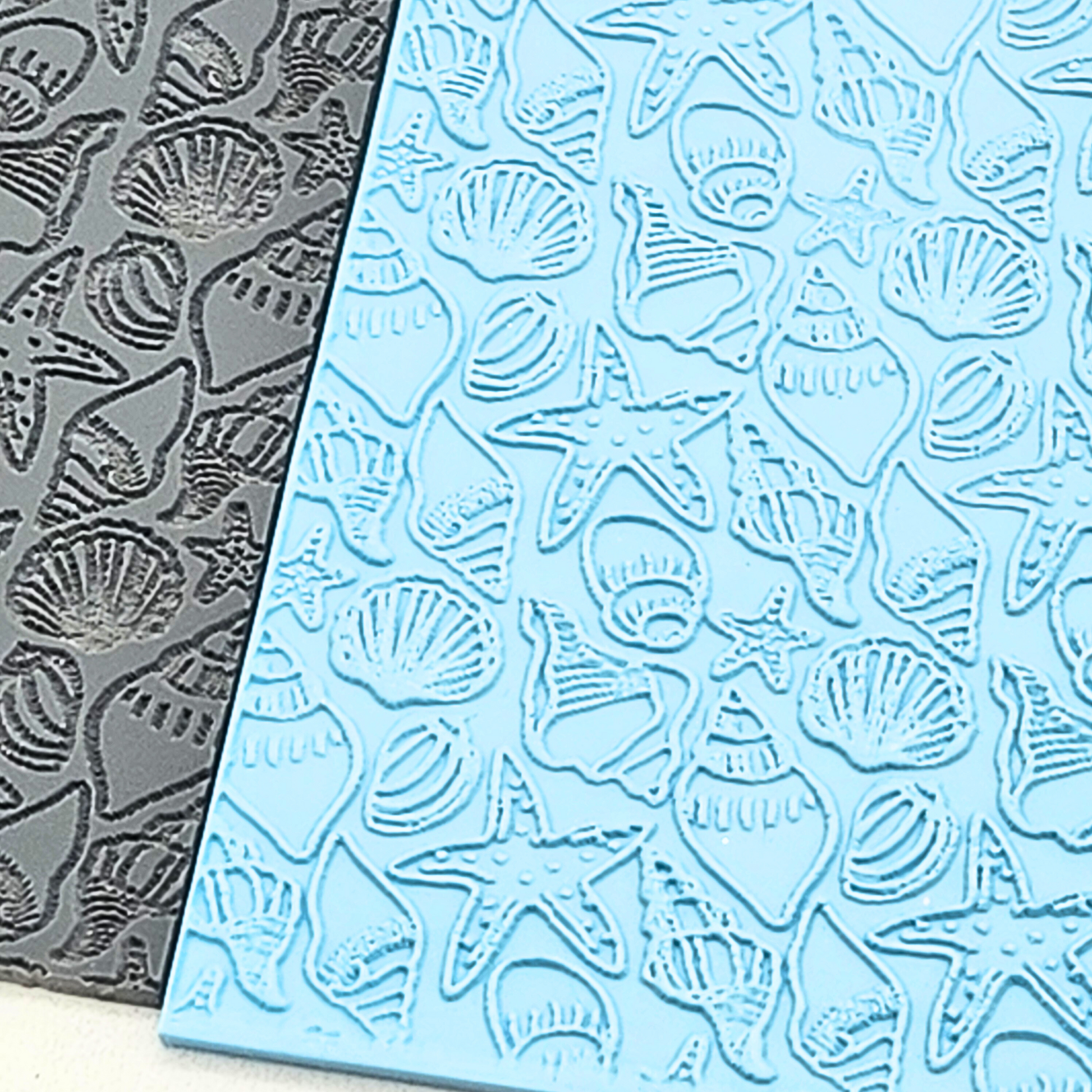 A close-up view of the texture sheet, highlighting the intricate sea-themed patterns including shells and starfish.