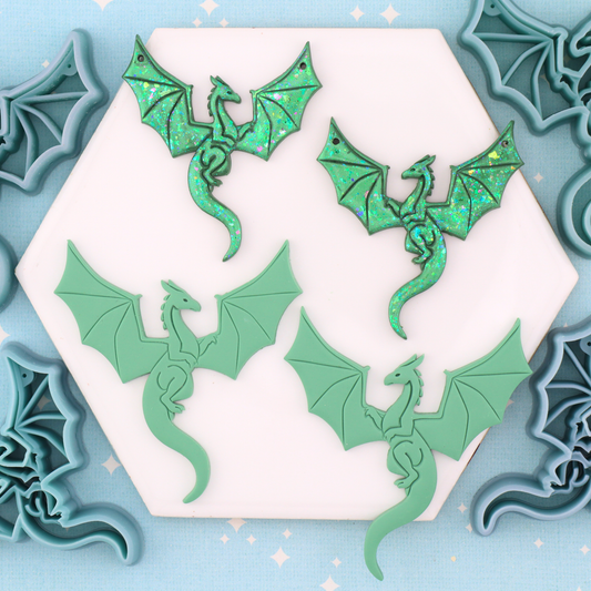 Guardian Dragon Mirrored Polymer Clay Cutter Set