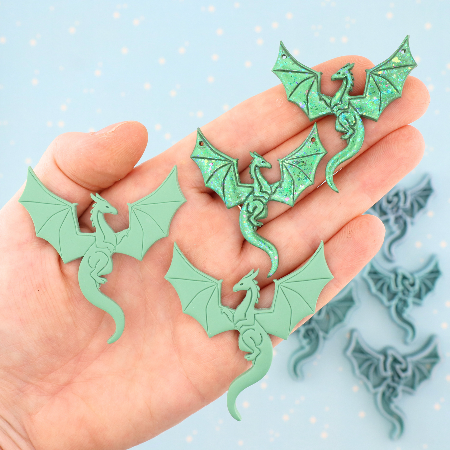 Guardian Dragon Mirrored Polymer Clay Cutter Set
