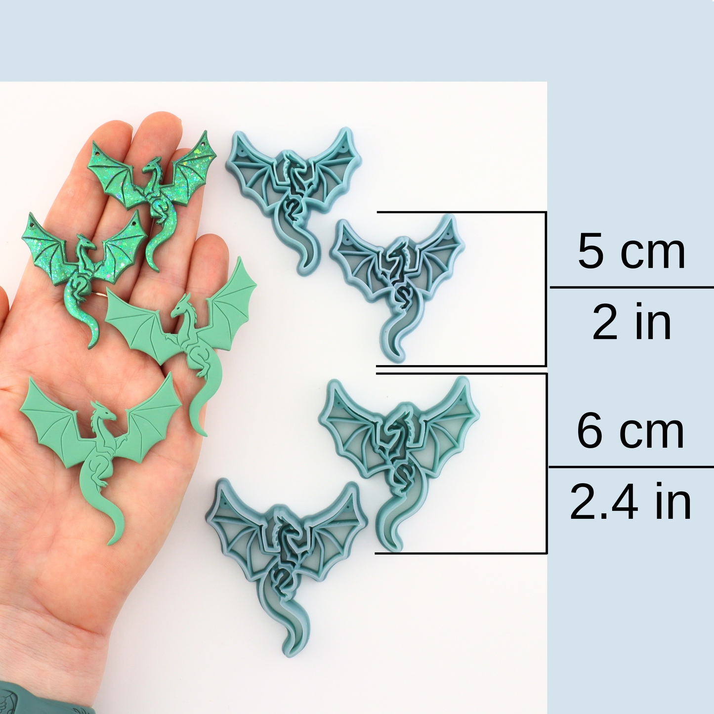 Guardian Dragon Mirrored Polymer Clay Cutter Set