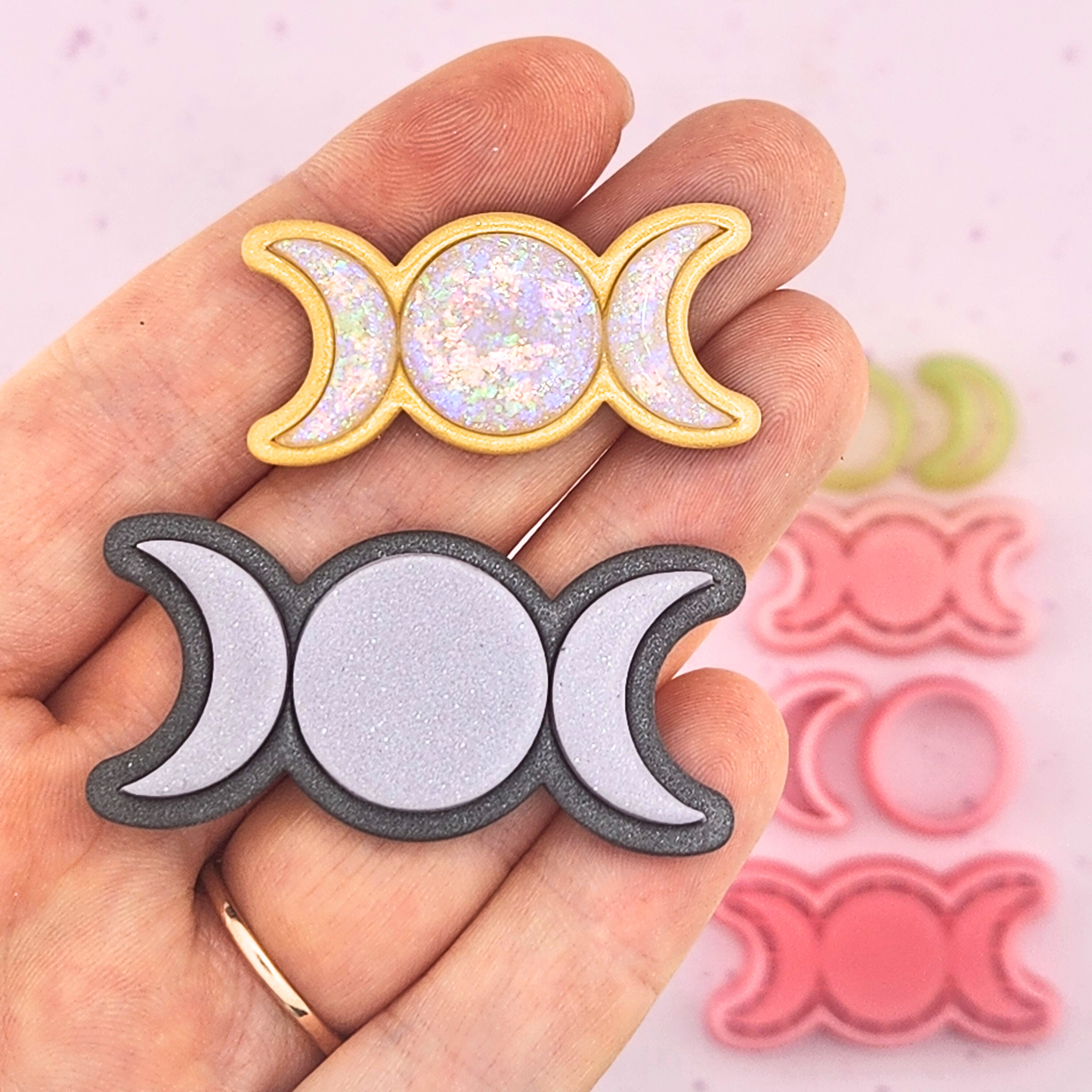 Triple Moon Inclusion Polymer Clay Cutter Set