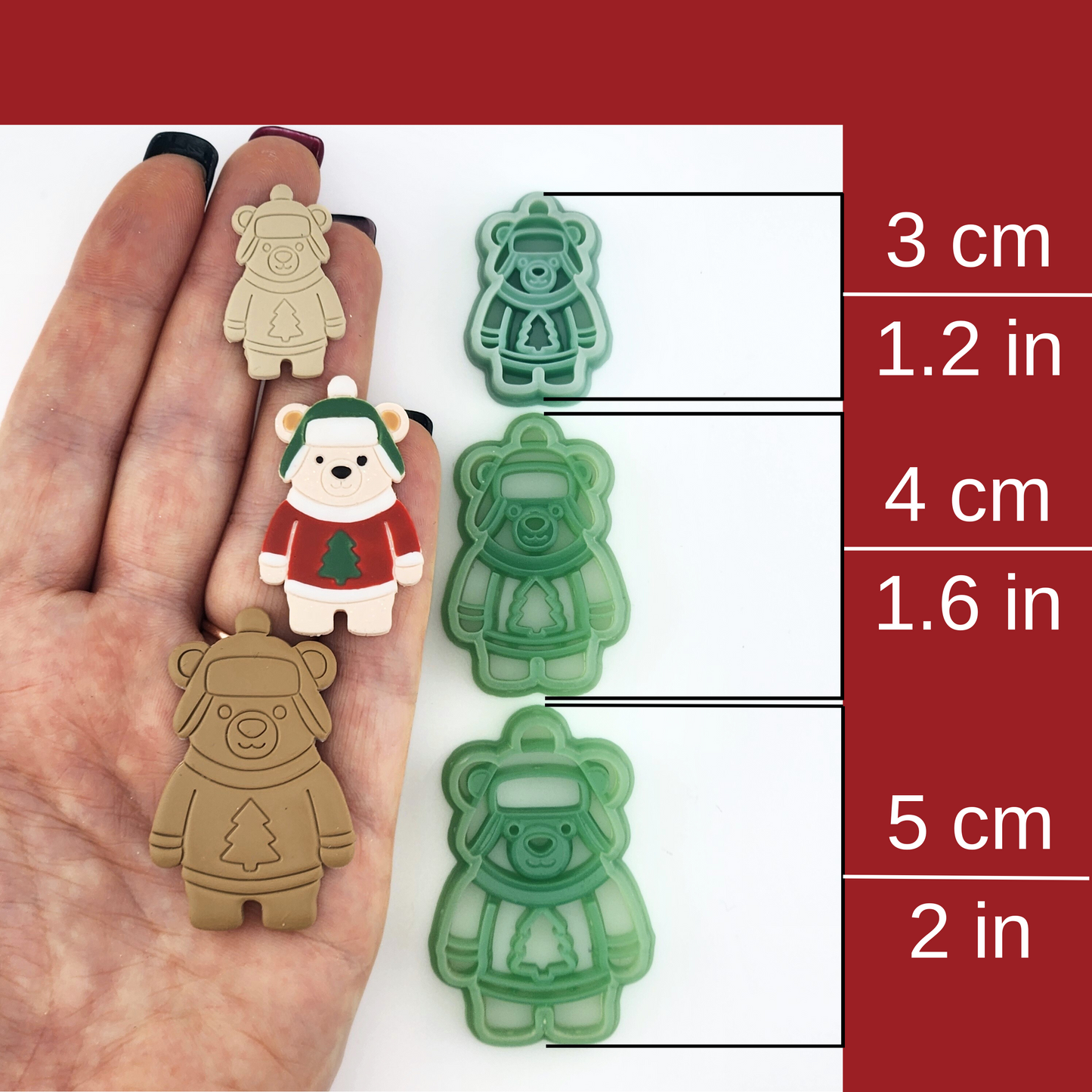 Winter Bear Polymer Clay Cutter