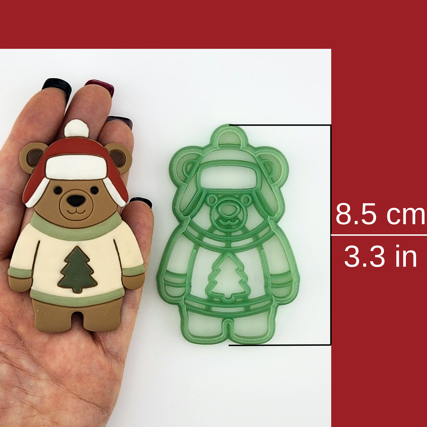 Winter Bear Polymer Clay Cutter