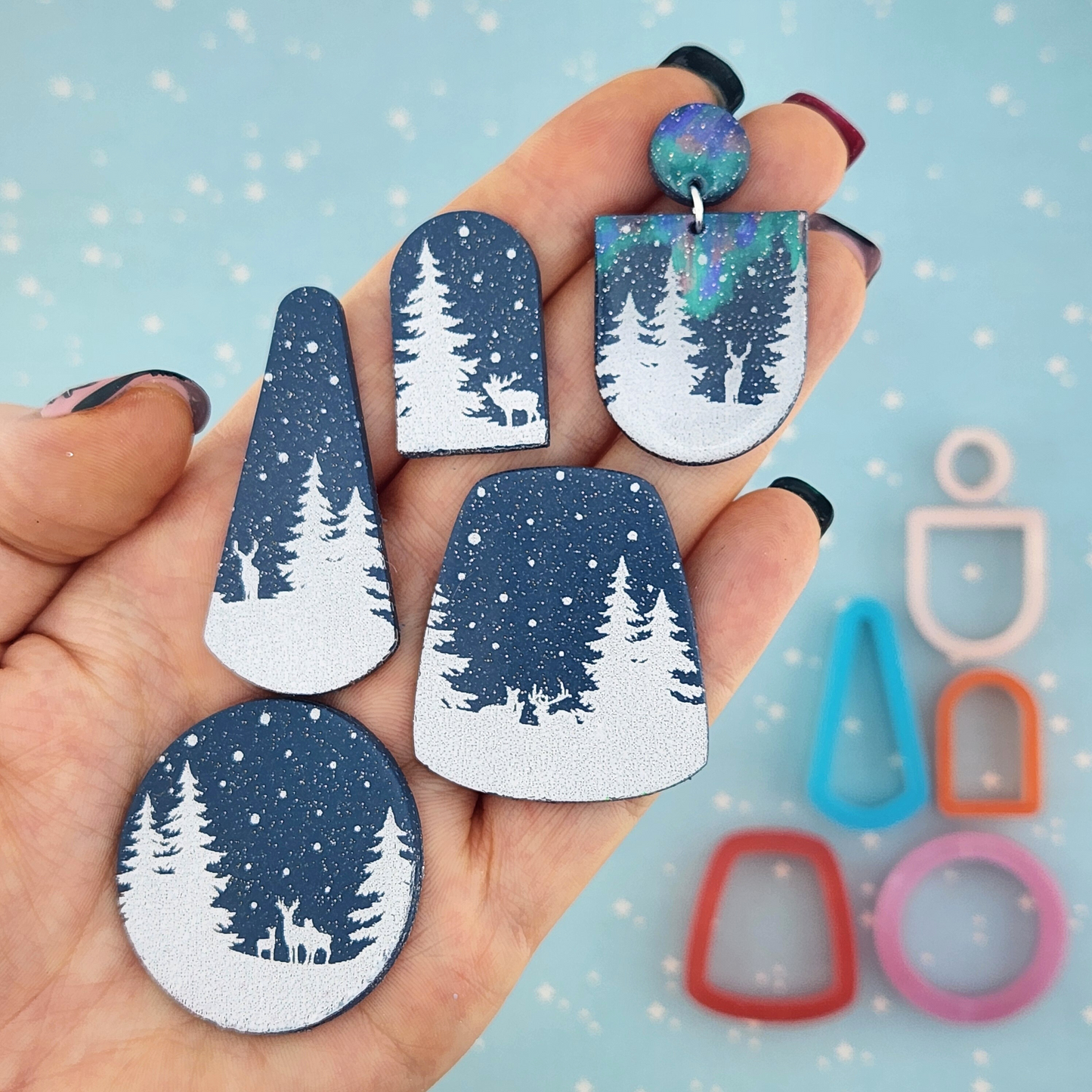 Snowy Woodland Polymer Clay Silk Screen