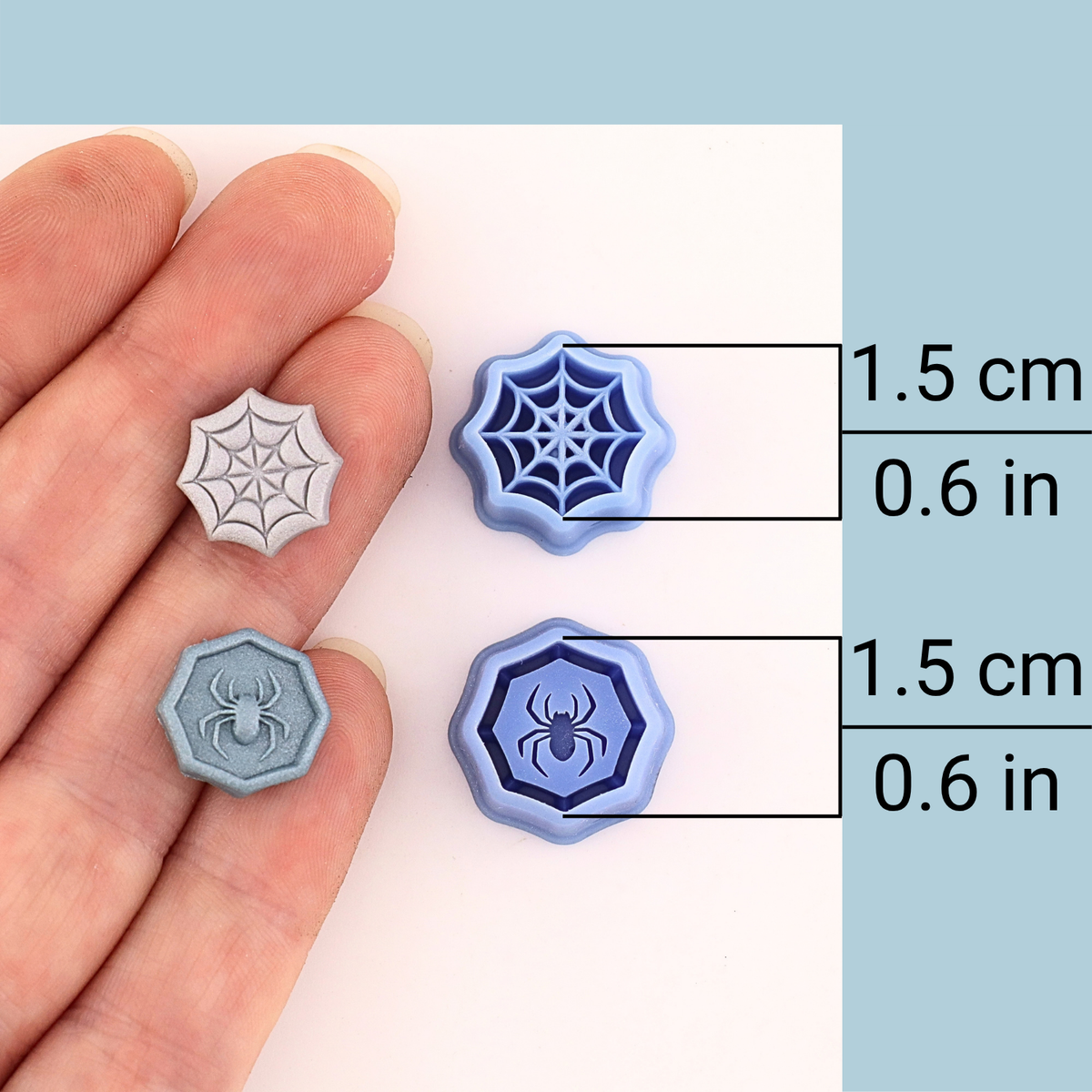 Pair of Spider Polymer Clay Stud Cutters